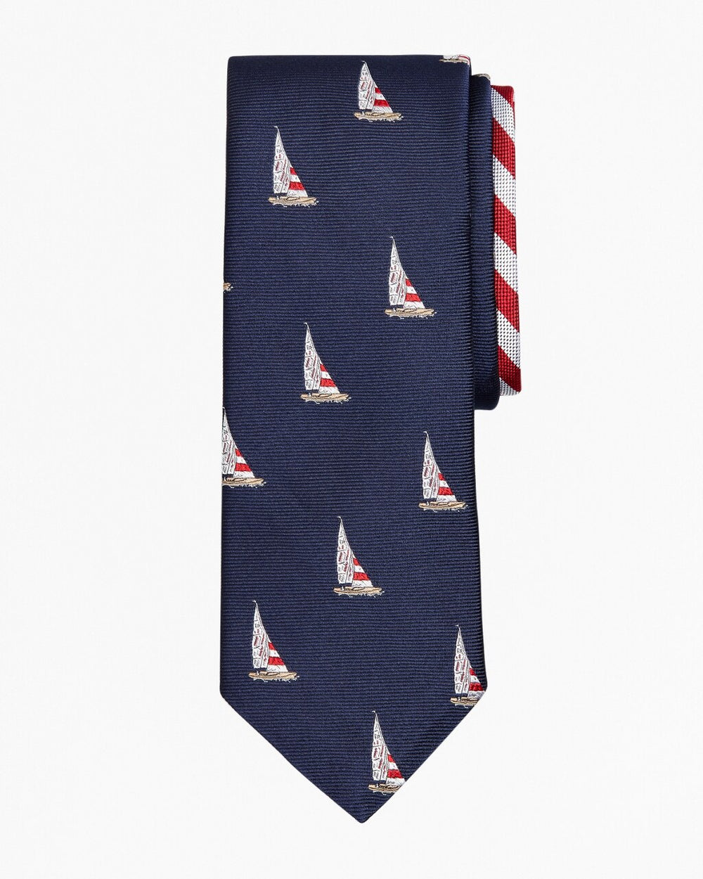 Brooks Brothers Men Sailboat and Stripe Tie