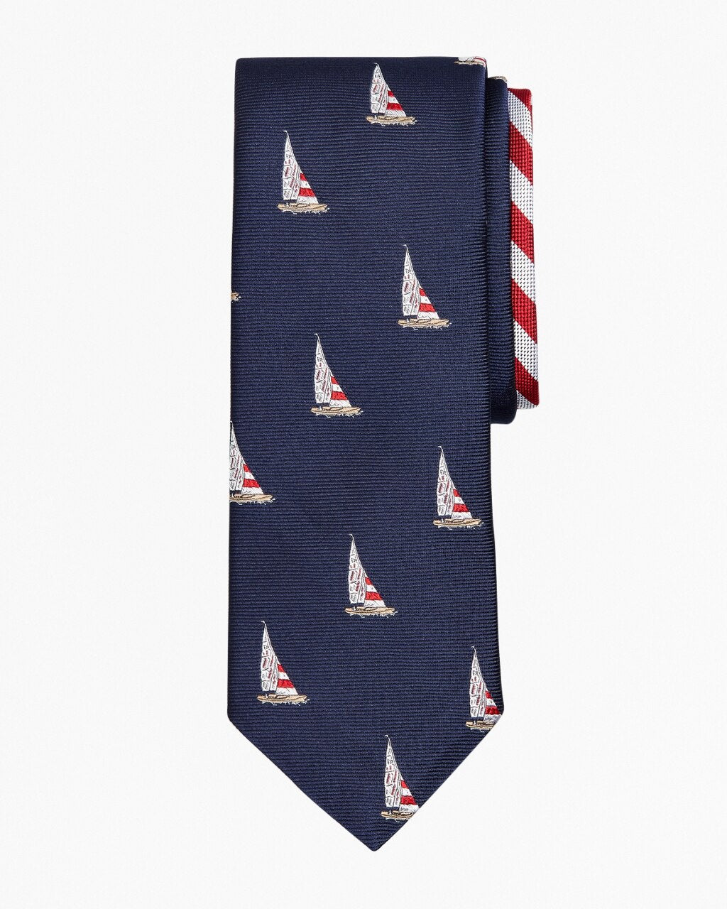 Brooks Brothers Men Sailboat and Stripe Tie