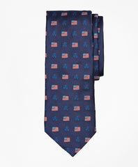 Brooks Brothers Men American Flag and Fleece Tie