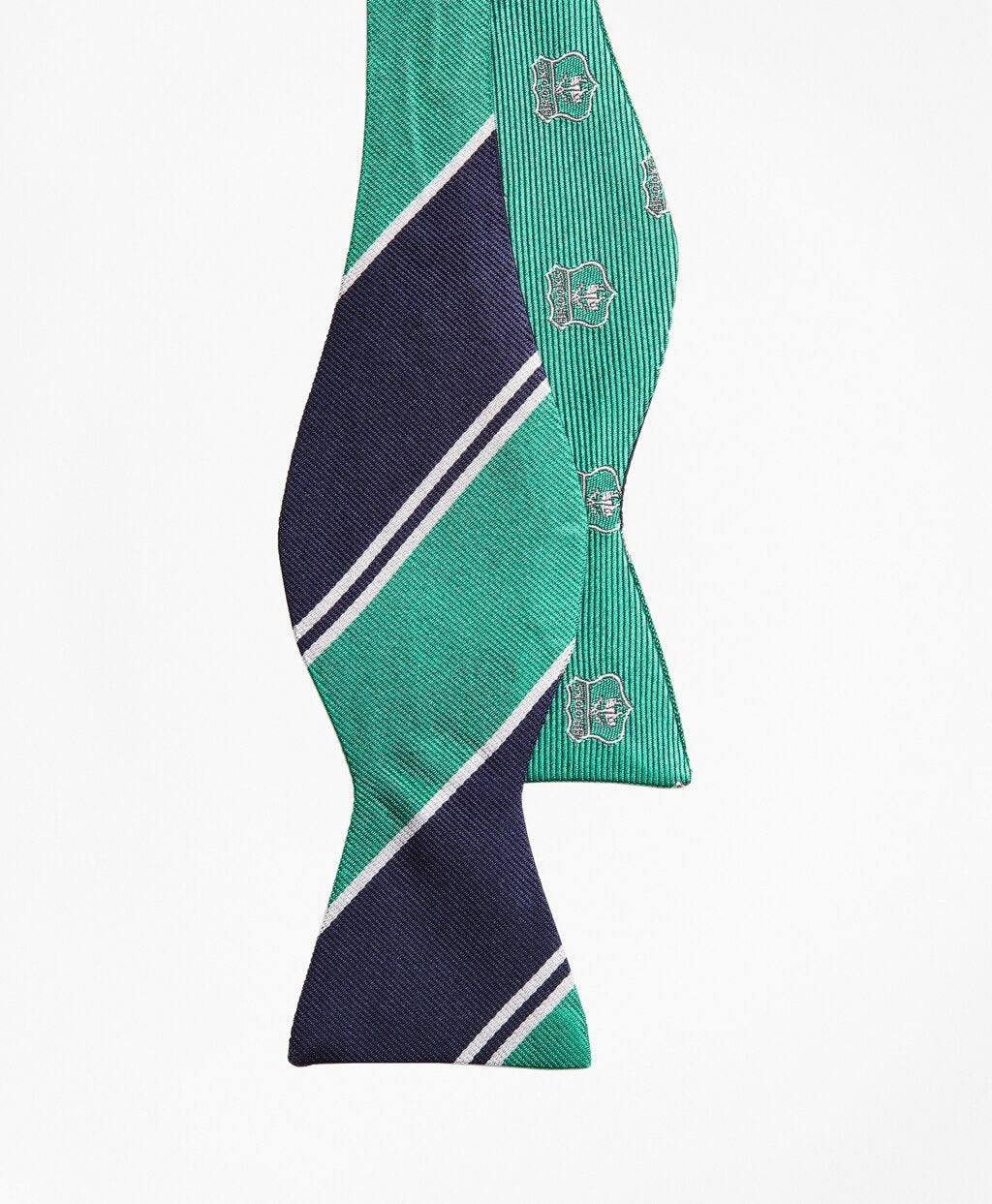 Brooks Brothers Men Crest with Stripe Reversible Bow Tie