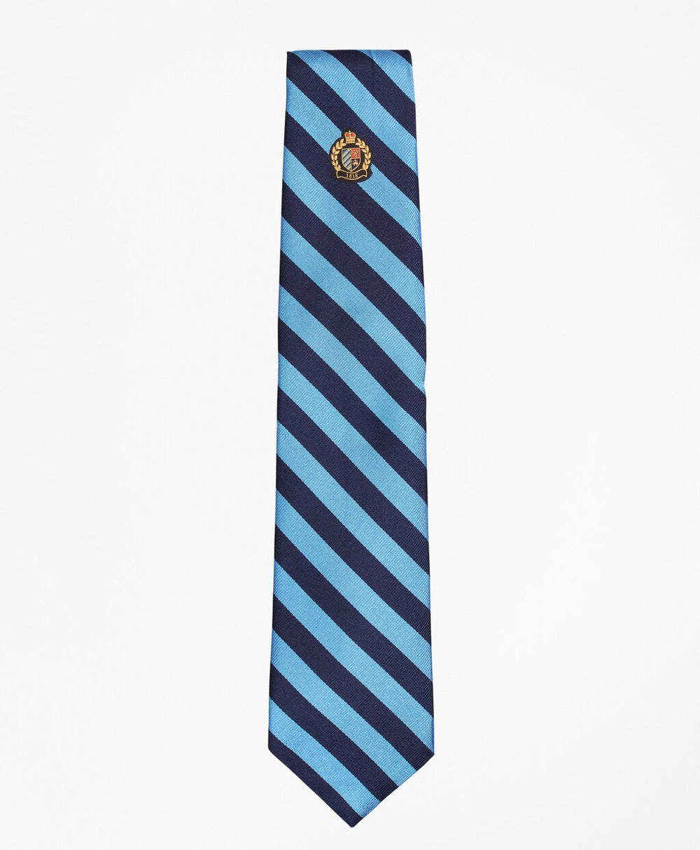 Brooks Brothers Men Limited Edition Archival Collection BB#4 Striped Rep with Crest Silk Tie