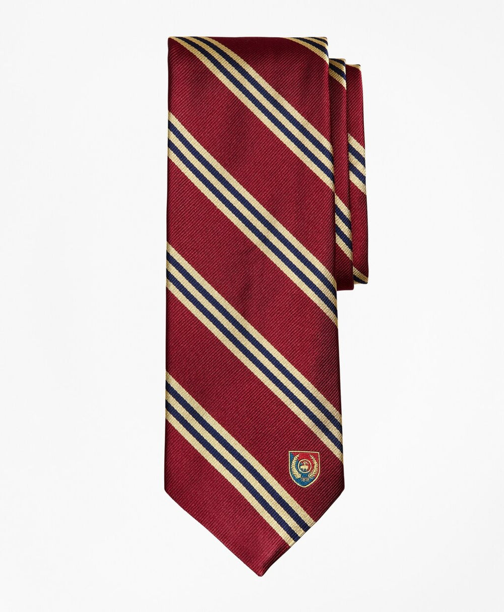Brooks Brothers Men Limited Edition Archival Collection BB#1 Striped Rep with Crest Silk Tie
