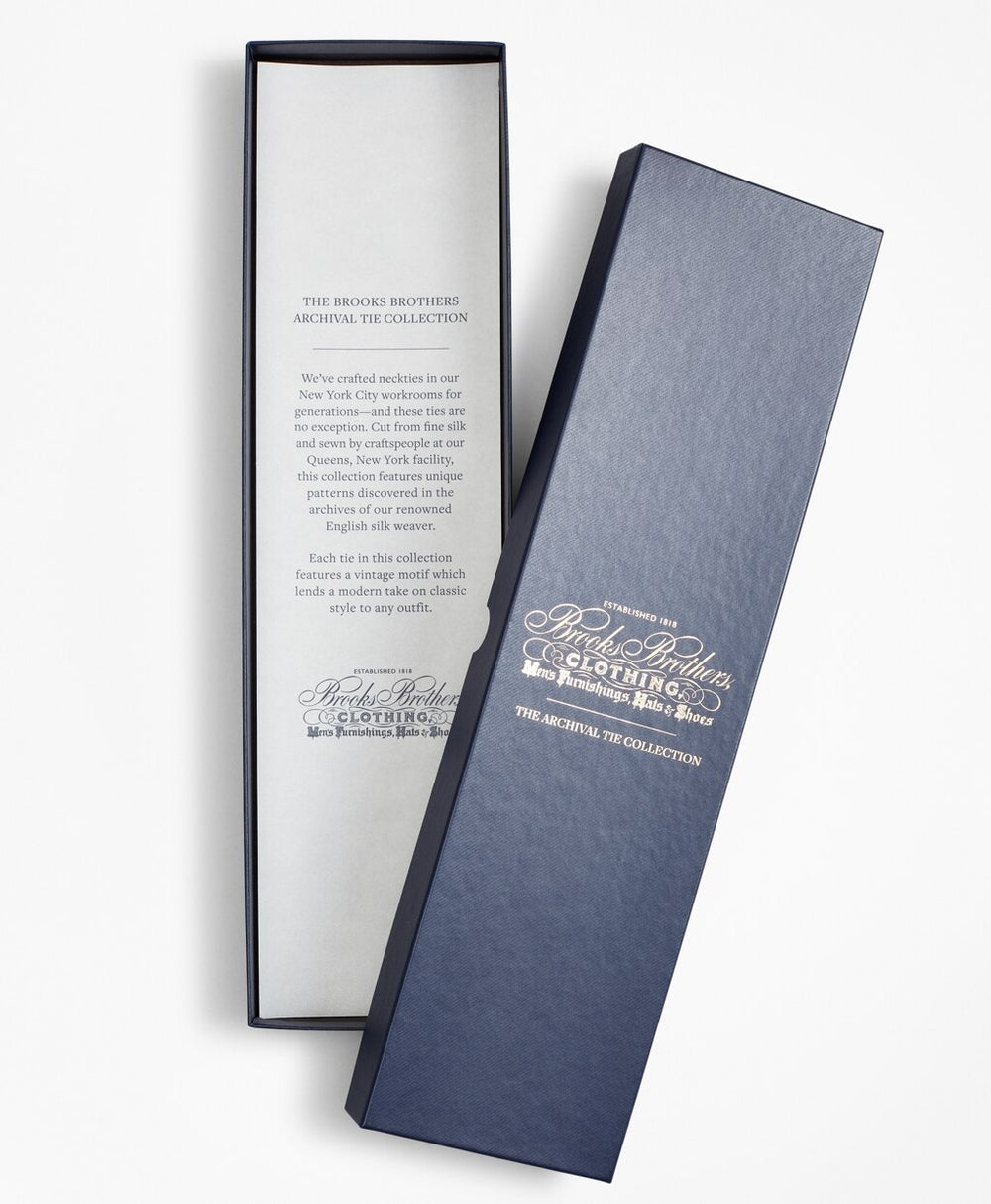 Brooks Brothers Men Limited Edition Archival Collection BB#1 Striped Rep with Crest Silk Tie