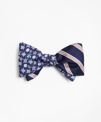 Brooks Brothers Men Stripe with Sea Turtles Reversible Bow Tie