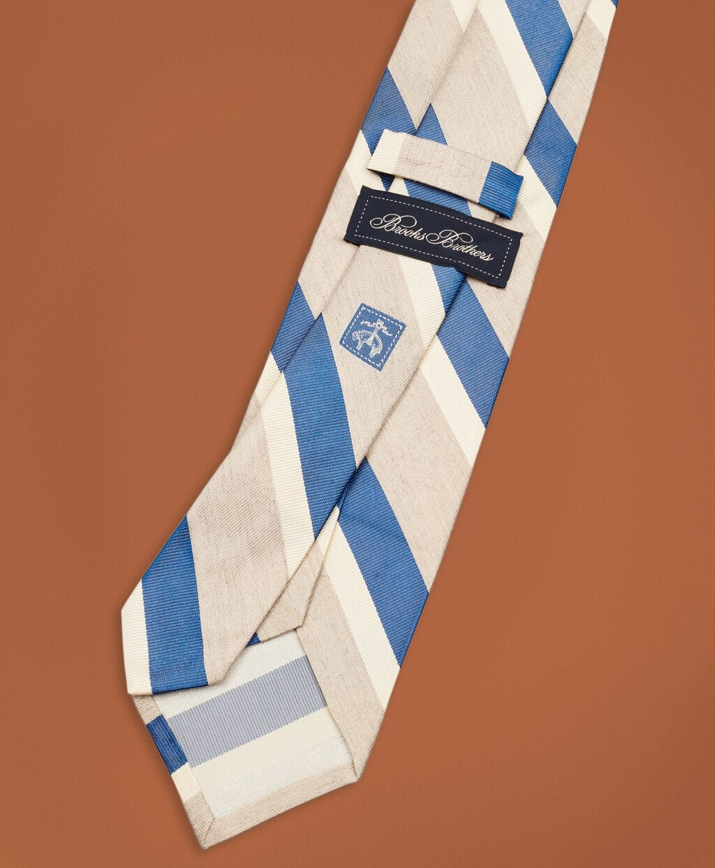 Brooks Brothers Men Golden Fleece® Striped Silk-Linen Tie
