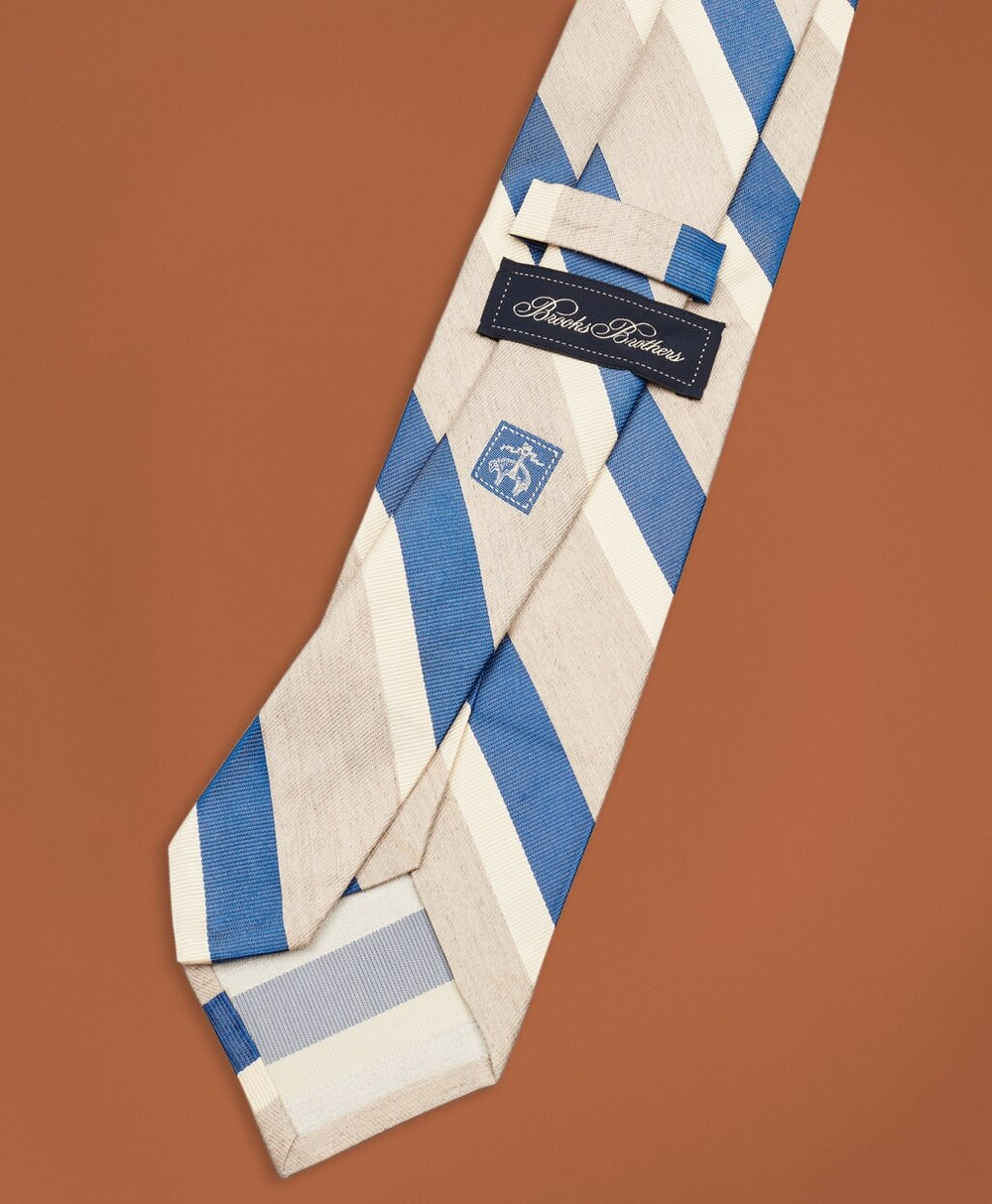 Brooks Brothers Men Golden Fleece® Striped Silk-Linen Tie