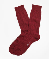 Brooks Brothers Men Merino Wool Cable Crew Socks