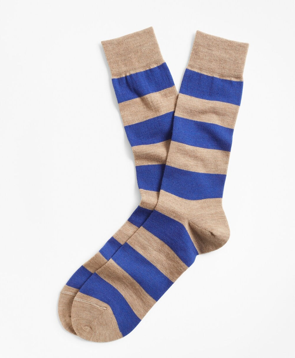 Brooks Brothers Men Stripe Crew Socks