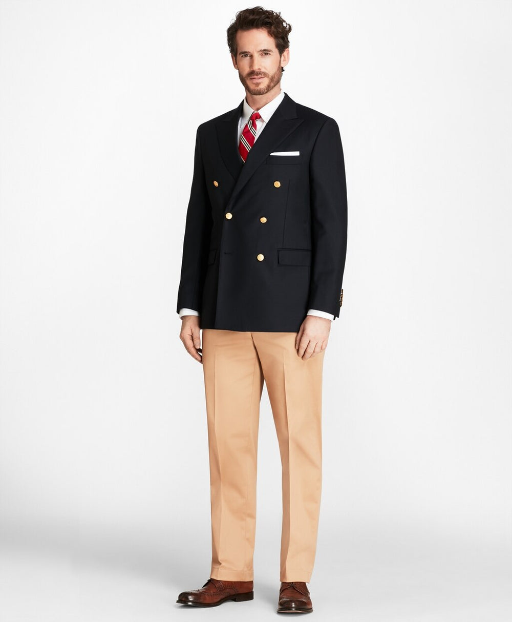 Brooks Brothers Men Country Club Regent Fit Saxxon™ Wool Double-Breasted Blazer