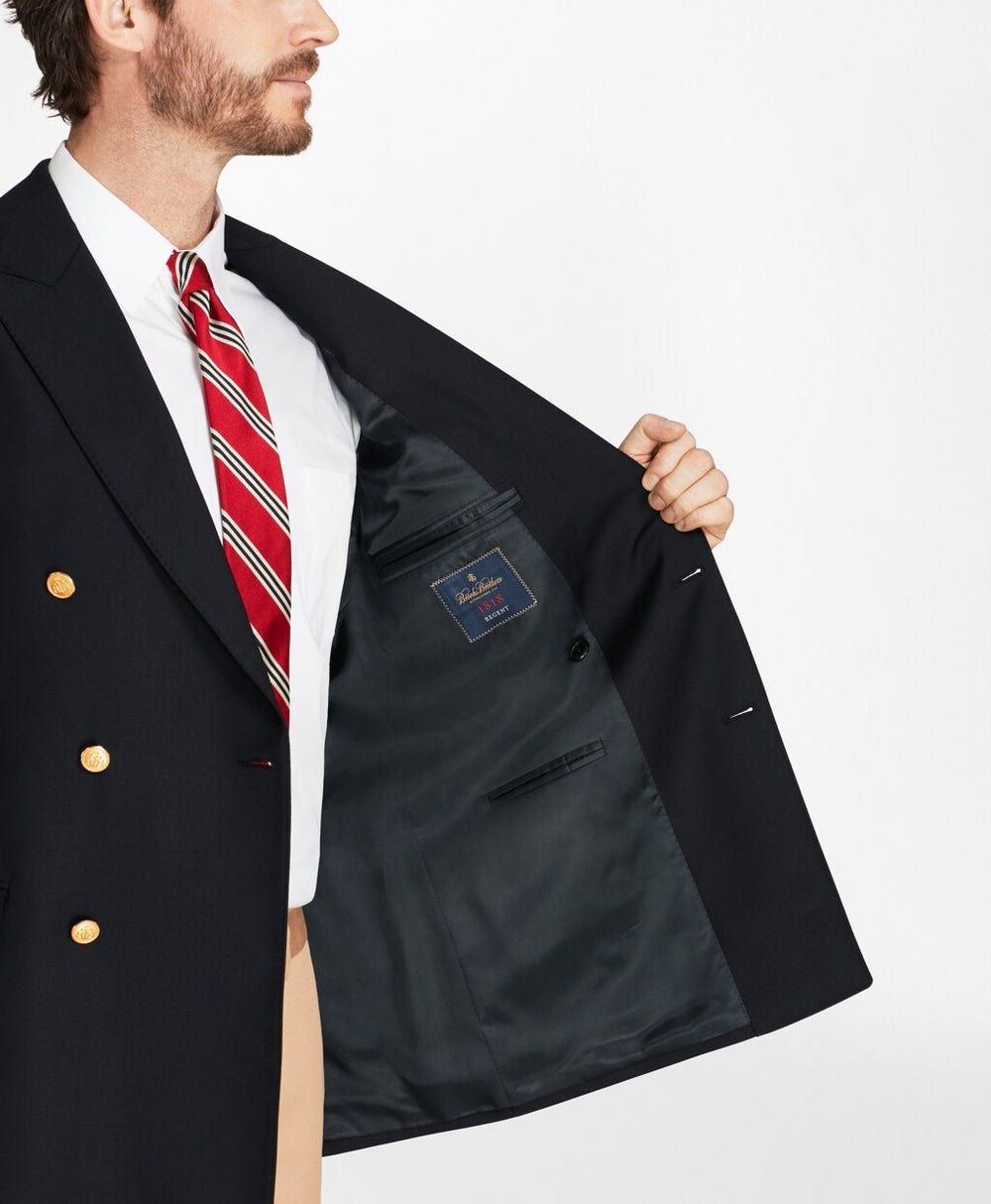 Brooks Brothers Men Country Club Regent Fit Saxxon™ Wool Double-Breasted Blazer