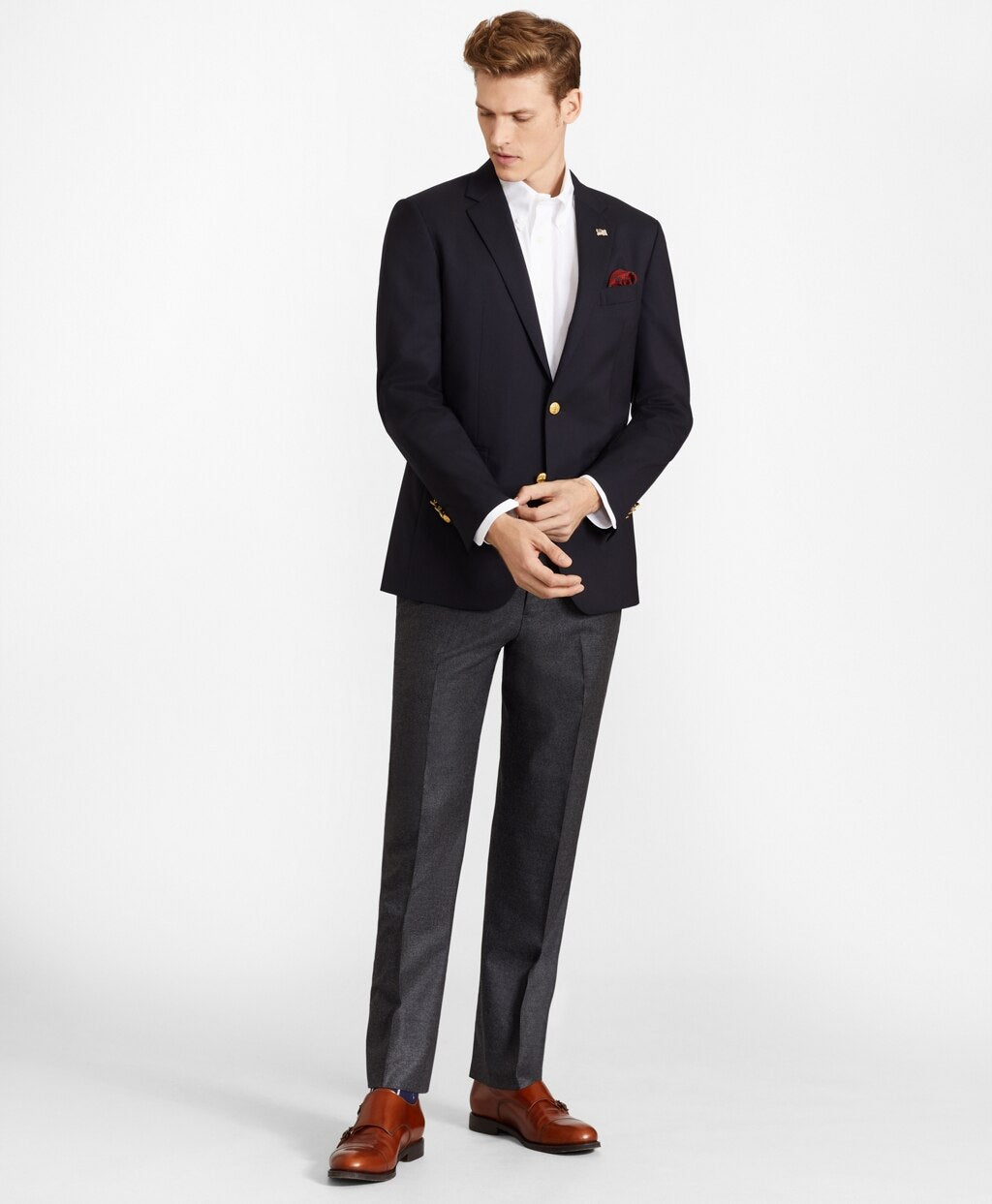 Brooks Brothers Men Milano Fit Two-Button 1818 Blazer