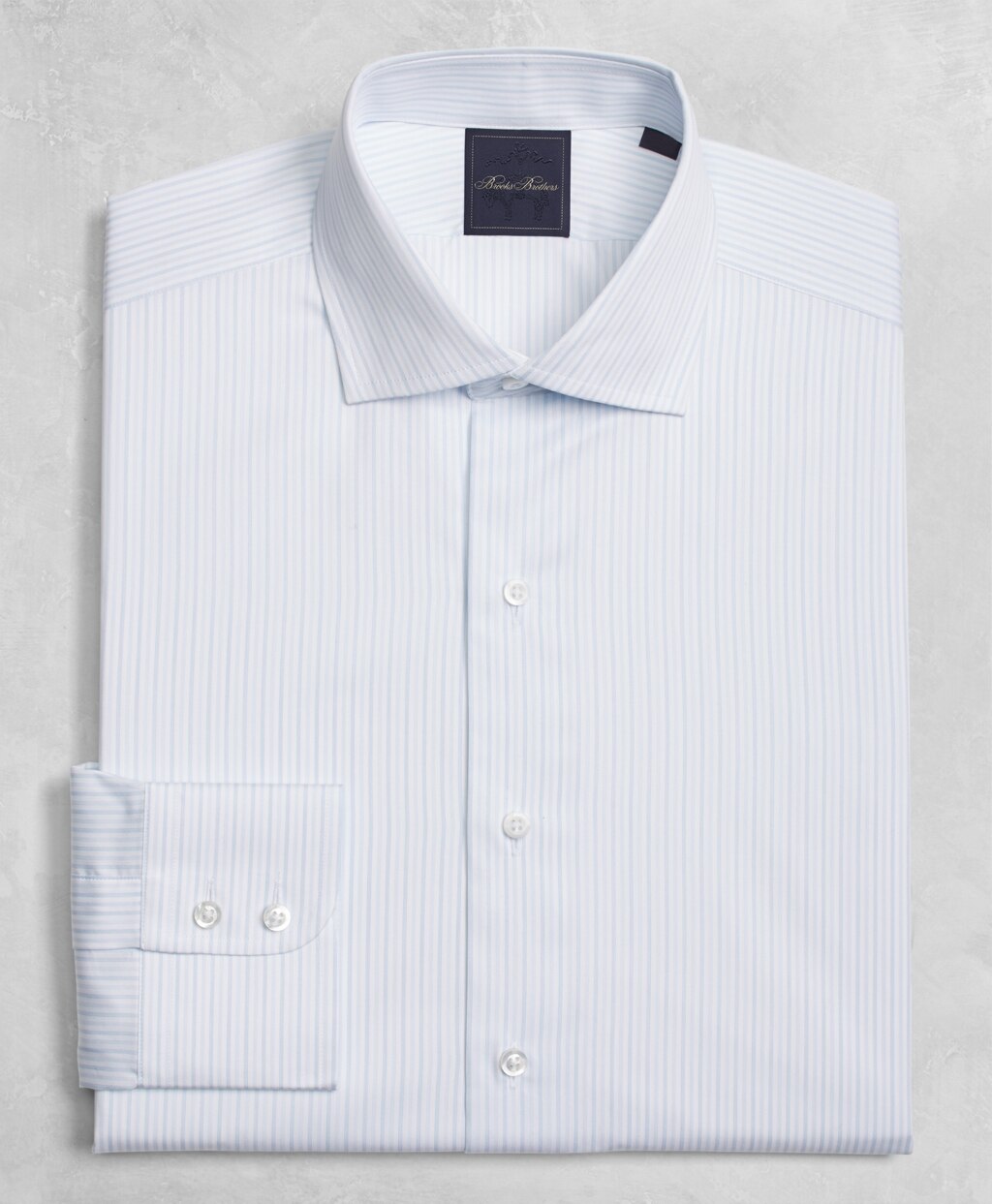Brooks Brothers Men Golden Fleece® Milano Slim-Fit Dress Shirt, English Collar Two-Tone Alternating-Stripe