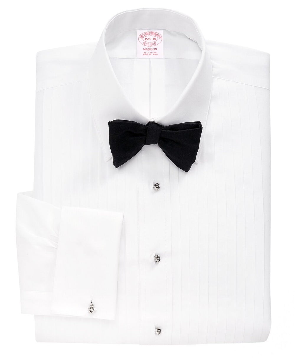 Brooks Brothers Men Madison Fit Ten-Pleat Tennis Collar Tuxedo Shirt