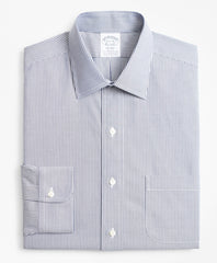 Brooks Brothers Men Stretch Regent Fitted Dress Shirt, Non-Iron Narrow Ground Stripe