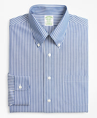 Brooks Brothers Men Stretch Milano Slim-Fit Dress Shirt, Non-Iron Ground Stripe