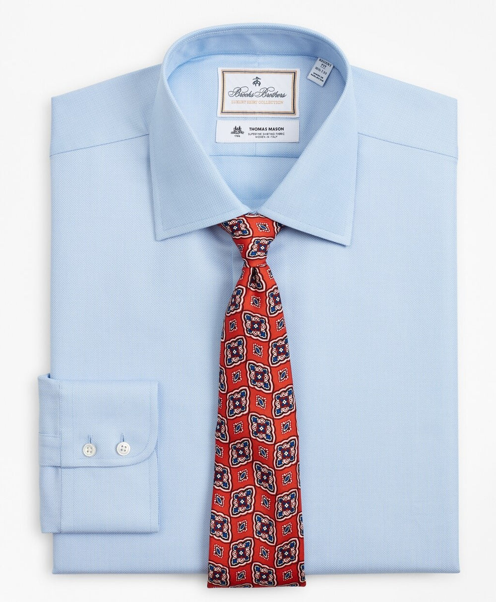 Brooks Brothers Men Luxury Collection Regent Fitted Dress Shirt, Franklin Spread Collar Dobby