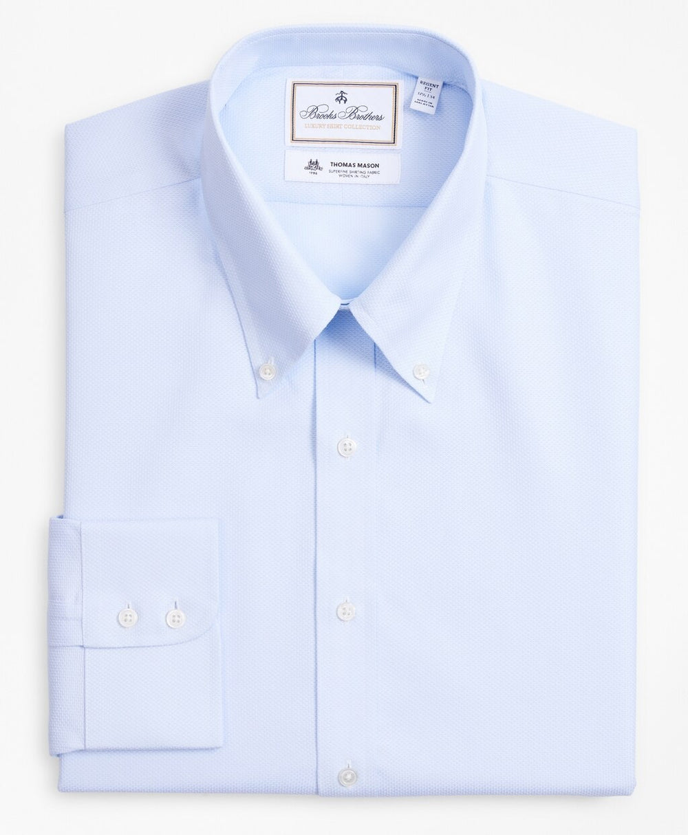 Brooks Brothers Men Luxury Collection Regent Fitted Dress Shirt, Button-Down Collar Dobby Links