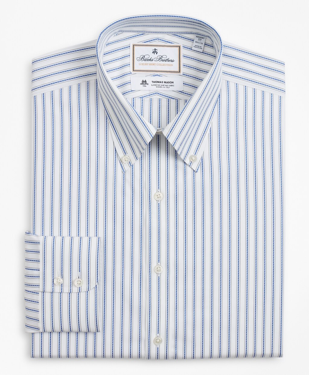 Brooks Brothers Men Luxury Collection Regent Fitted Dress Shirt, Button-Down Collar Stripe