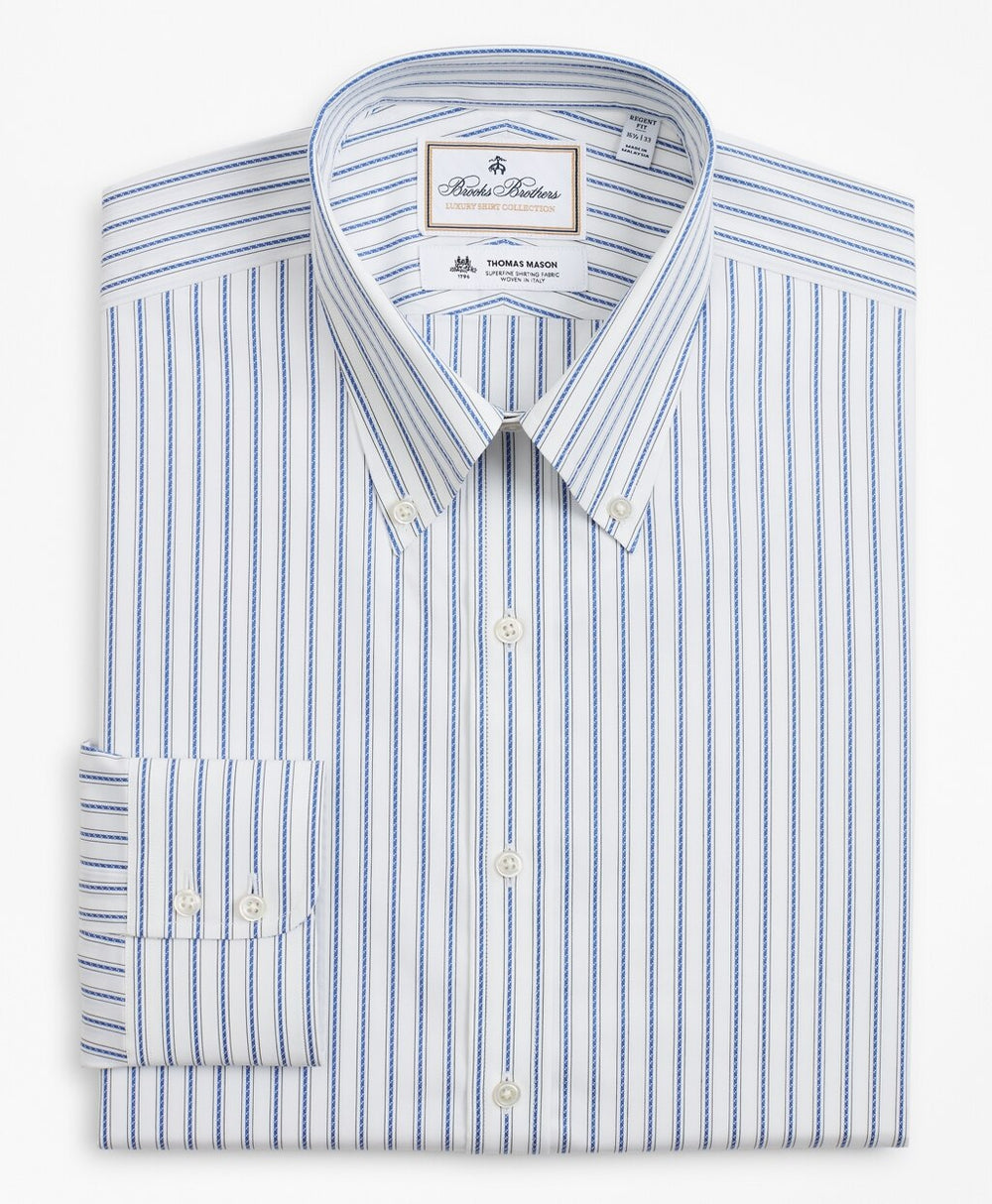 Brooks Brothers Men Luxury Collection Regent Fitted Dress Shirt, Button-Down Collar Stripe