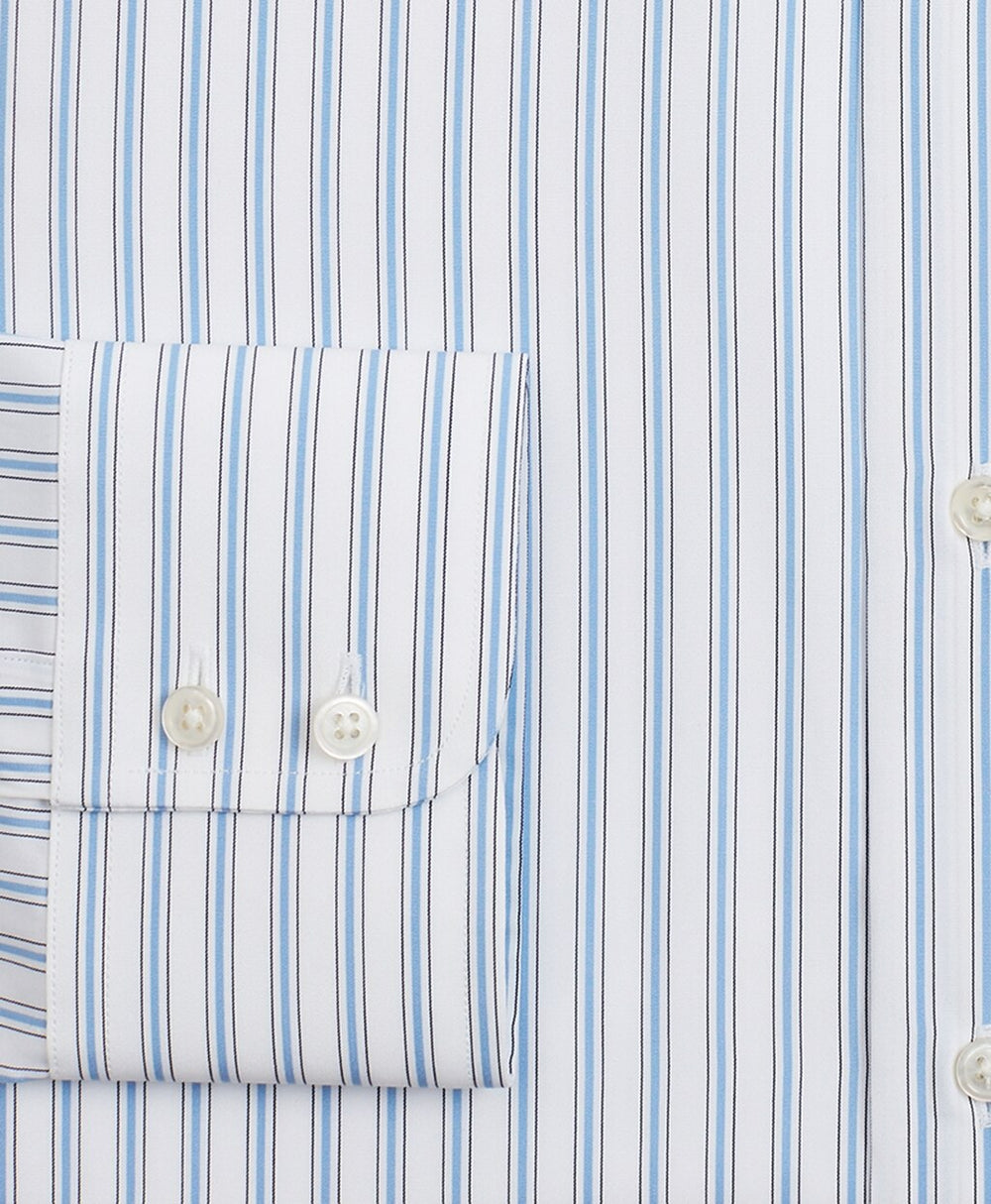 Brooks Brothers Men Luxury Collection Regent Fitted Dress Shirt, Franklin Spread Collar Outline Stripe