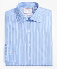 Brooks Brothers Men Luxury Collection Regent Fitted Dress Shirt, Franklin Spread Collar Ribbon Stripe