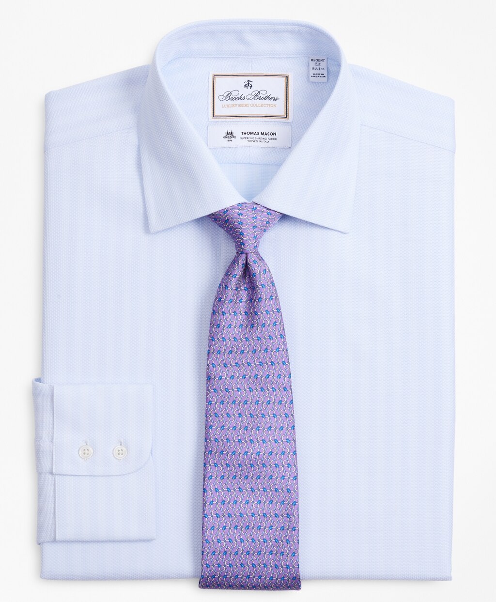 Brooks Brothers Men Luxury Collection Regent Fitted Dress Shirt, Franklin Spread Collar Stripe
