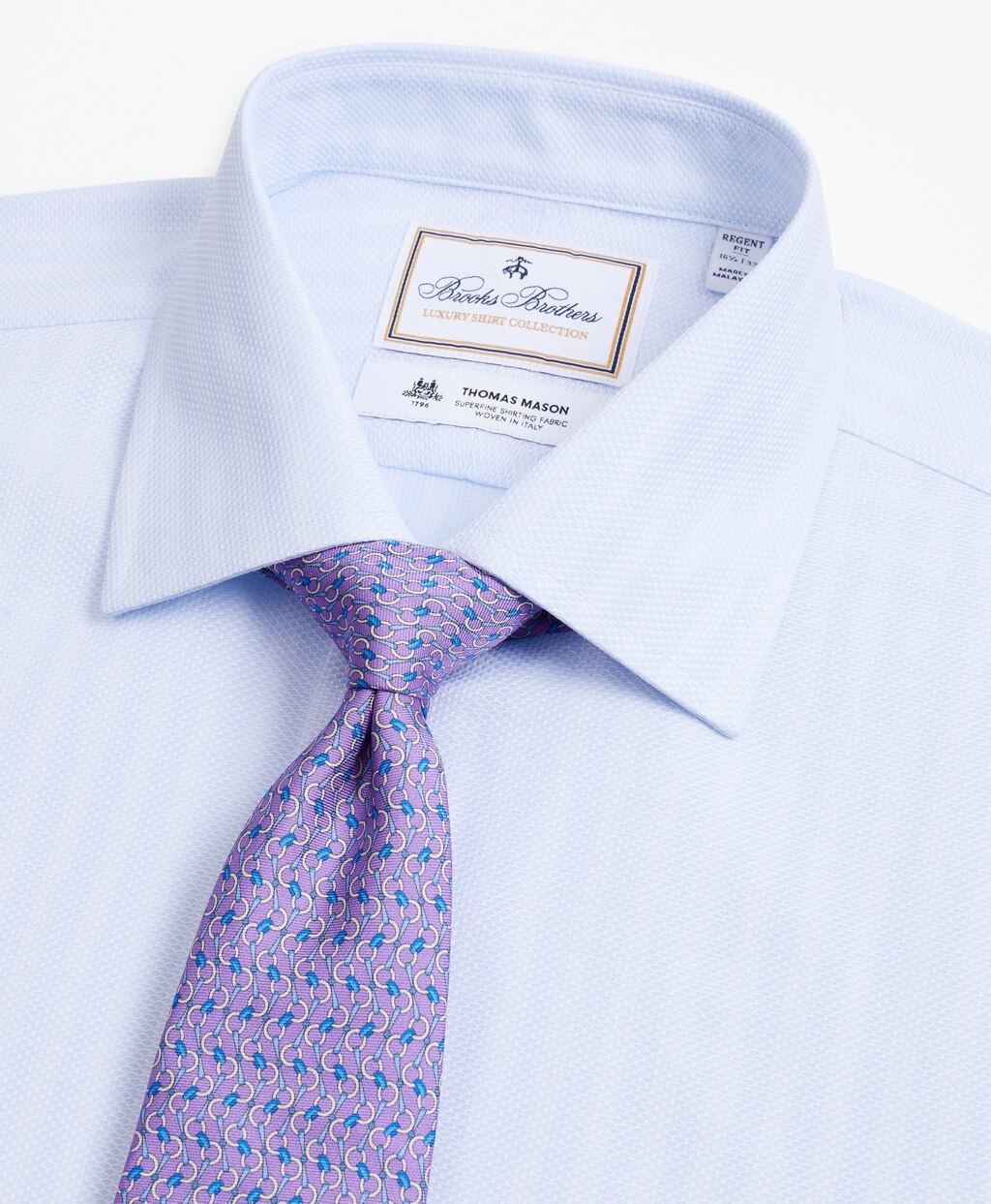 Brooks Brothers Men Luxury Collection Regent Fitted Dress Shirt, Franklin Spread Collar Stripe