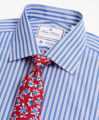 Brooks Brothers Men Luxury Collection Milano Slim-Fit Dress Shirt, Franklin Spread Collar Outline Stripe