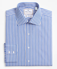 Brooks Brothers Men Luxury Collection Milano Slim-Fit Dress Shirt, Franklin Spread Collar Outline Stripe