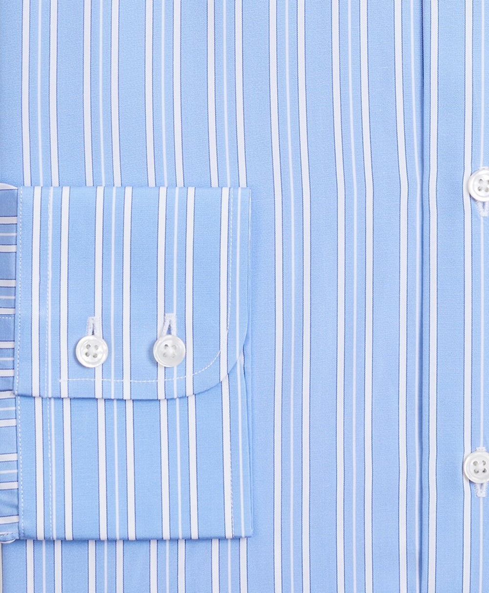 Brooks Brothers Men Luxury Collection Milano Slim-Fit Dress Shirt, Franklin Spread Collar Ribbon Stripe