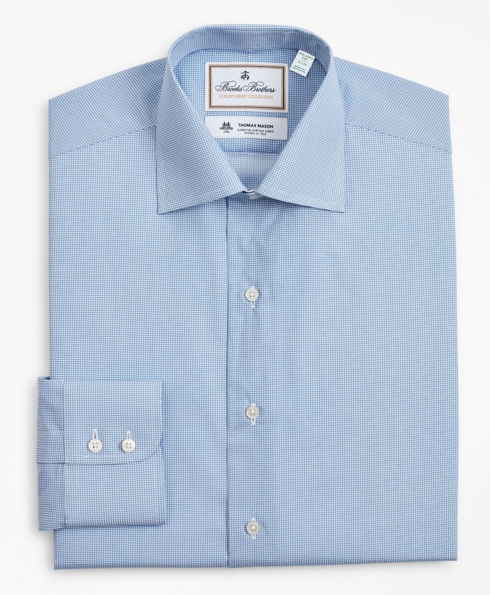 Brooks Brothers Men Luxury Collection Milano Slim-Fit Dress Shirt, Franklin Spread Collar Dot