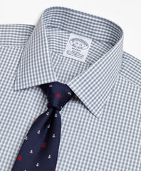 Brooks Brothers Men Stretch Regent Fitted Dress Shirt, Non-Iron Double-Windowpane