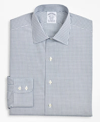 Brooks Brothers Men Stretch Regent Fitted Dress Shirt, Non-Iron Double-Windowpane