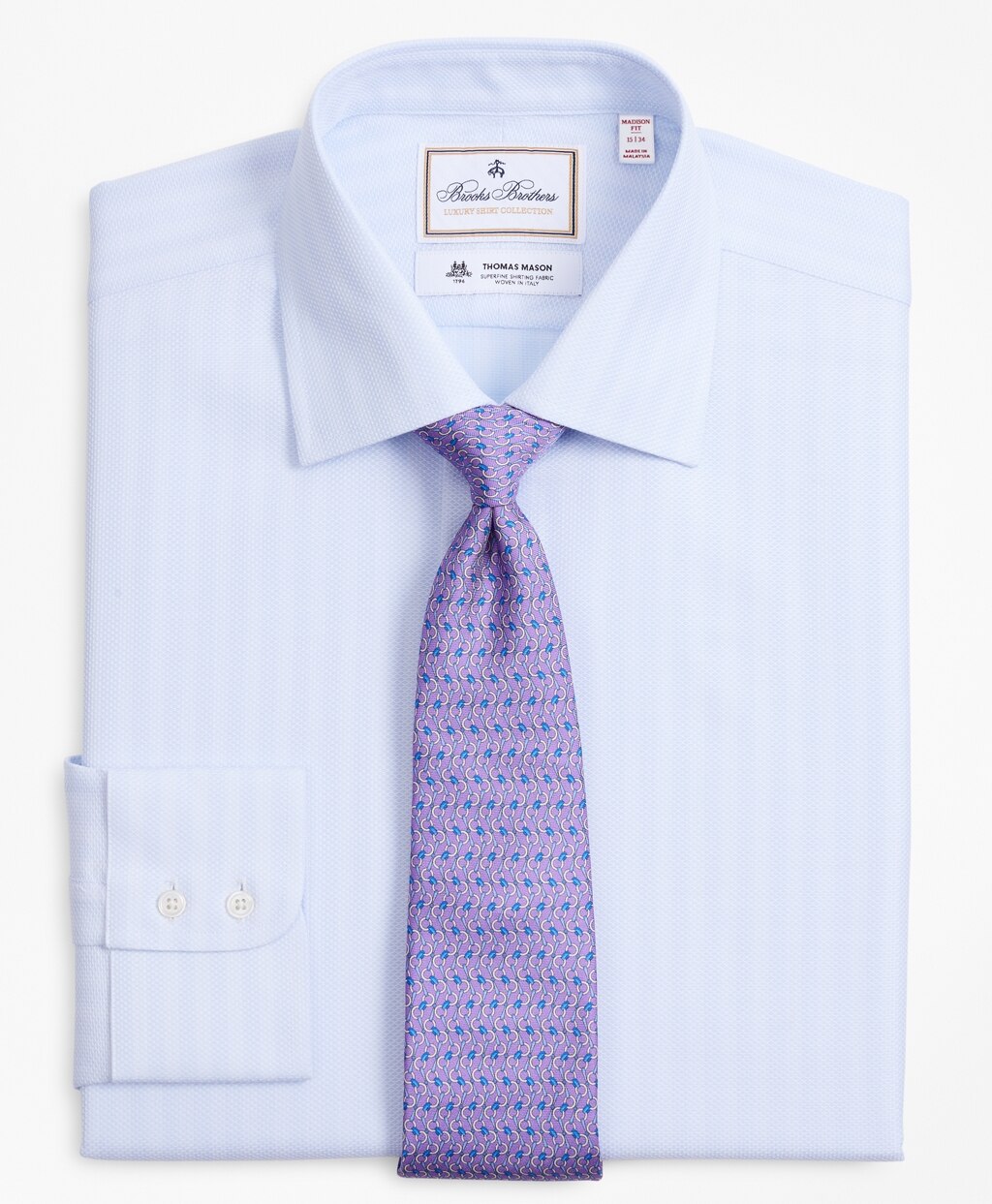 Brooks Brothers Men Luxury Collection Madison Classic-Fit Dress Shirt, Franklin Spread Collar Stripe