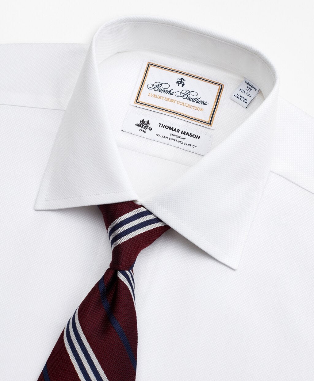 Brooks Brothers Men Luxury Collection Regent Fitted Dress Shirt, Franklin Spread Collar Pique