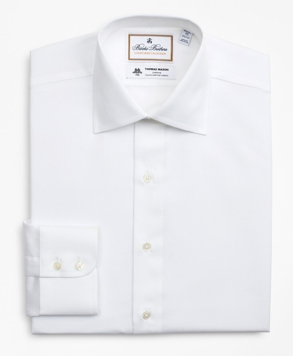Brooks Brothers Men Luxury Collection Regent Fitted Dress Shirt, Franklin Spread Collar Pique