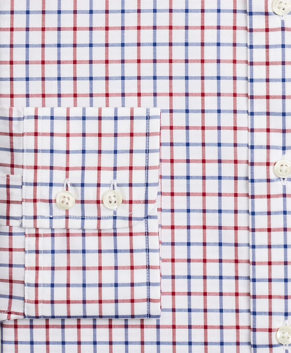 Brooks Brothers Men Luxury Collection Regent Fitted Dress Shirt, Franklin Spread Collar Bold Windowpane