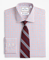 Brooks Brothers Men Luxury Collection Regent Fitted Dress Shirt, Franklin Spread Collar Bold Windowpane