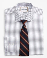 Brooks Brothers Men Luxury Collection Regent Fitted Dress Shirt, Franklin Spread Collar Fine Windowpane