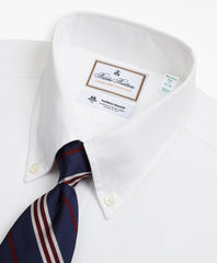 Brooks Brothers Men Luxury Collection Milano Slim-Fit Dress Shirt, Button-Down Collar Textured
