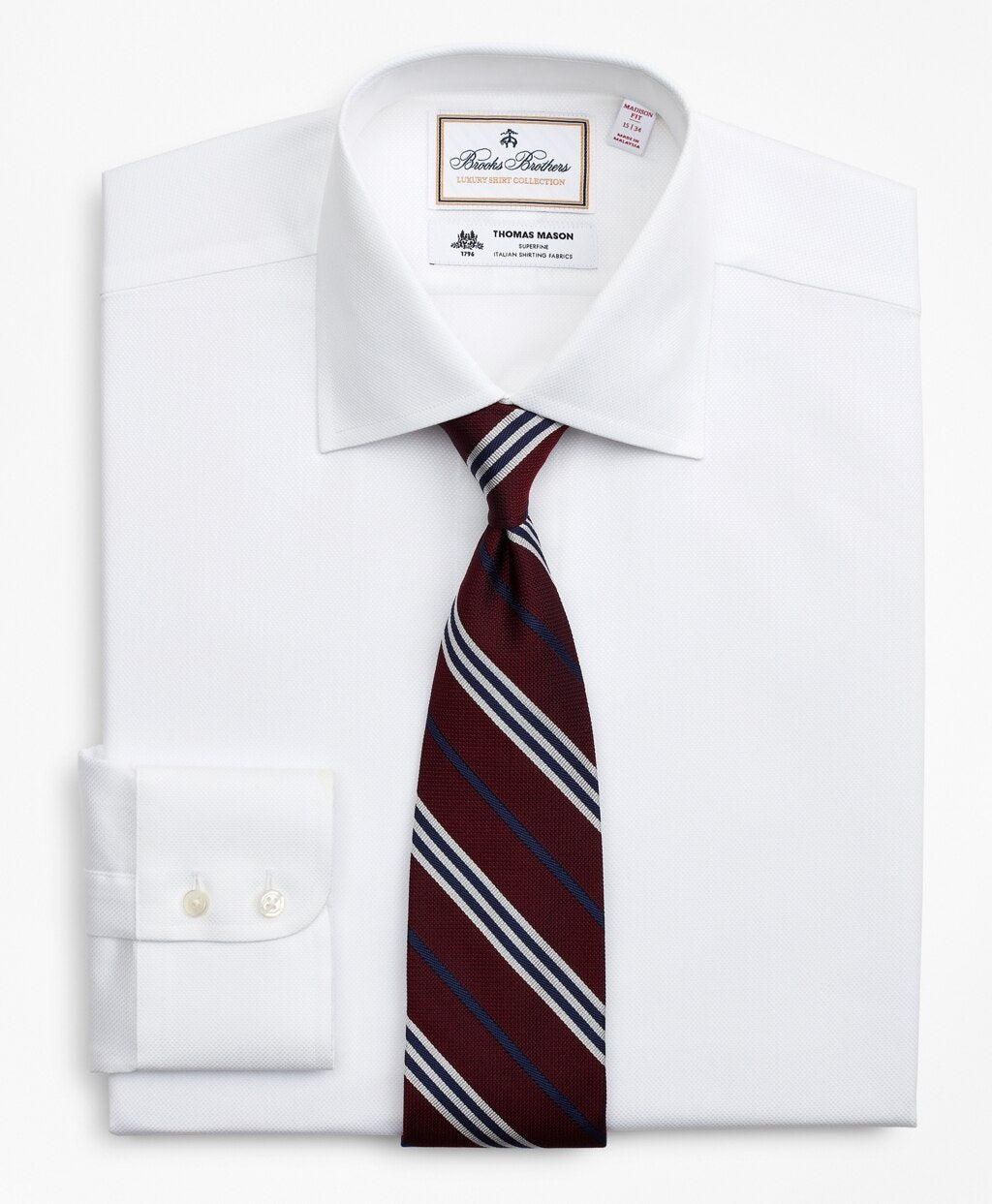 Brooks Brothers Men Luxury Collection Madison Classic-Fit Dress Shirt, Franklin Spread Collar Pique