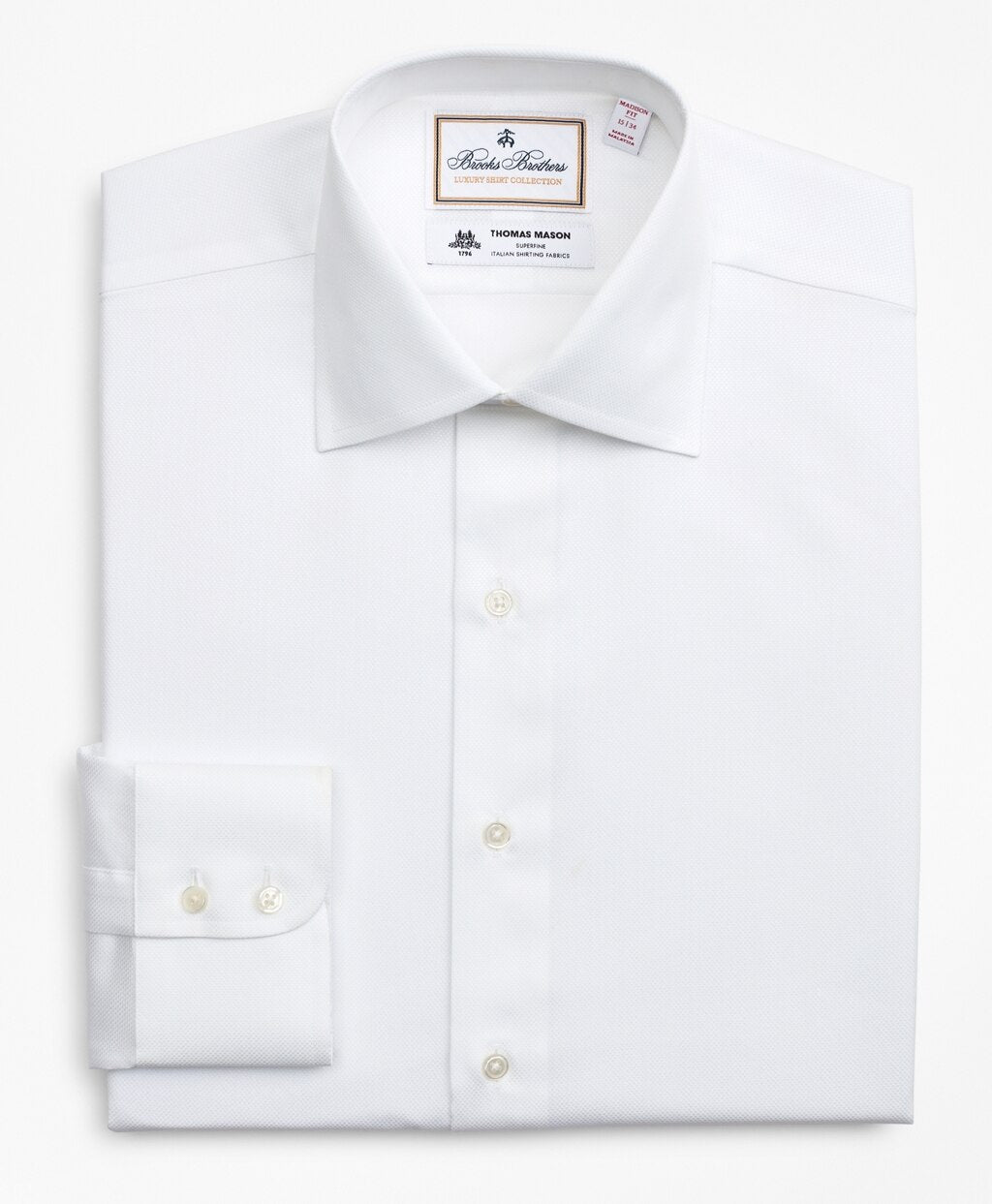Brooks Brothers Men Luxury Collection Madison Classic-Fit Dress Shirt, Franklin Spread Collar Pique