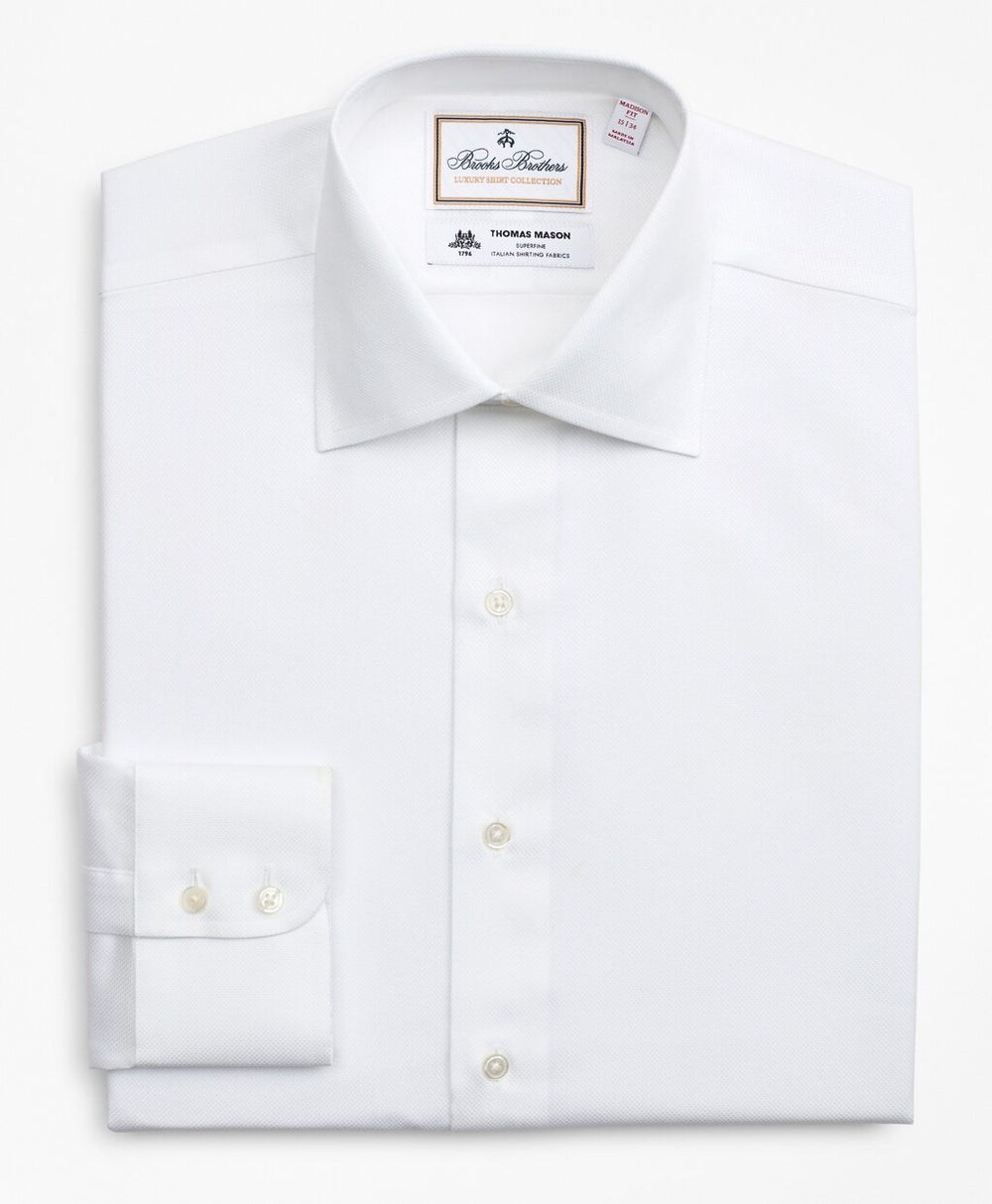 Brooks Brothers Men Luxury Collection Madison Classic-Fit Dress Shirt, Franklin Spread Collar Pique
