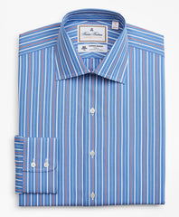 Brooks Brothers Men Luxury Collection Madison Classic-Fit Dress Shirt, Franklin Spread Collar Multi-Stripe