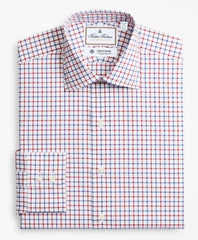 Brooks Brothers Men Luxury Collection Milano Slim-Fit Dress Shirt, Franklin Spread Collar Bold Windowpane