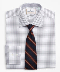 Brooks Brothers Men Luxury Collection Milano Slim-Fit Dress Shirt, Franklin Spread Collar Fine Windowpane