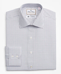Brooks Brothers Men Luxury Collection Madison Classic-Fit Dress Shirt, Franklin Spread Collar Fine Windowpane