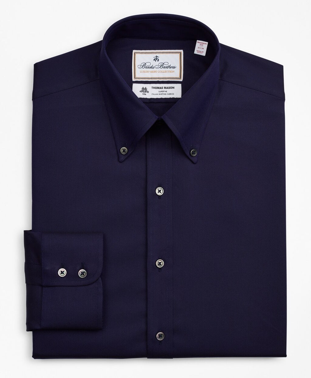 Brooks Brothers Men Luxury Collection Madison Classic-Fit Dress Shirt, Button-Down Collar Stripe