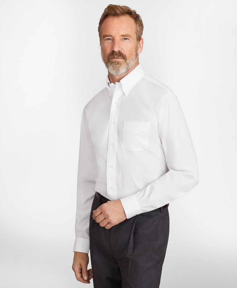Brooks Brothers Men Madison Classic-Fit Dress Shirt, Performance Non-Iron with COOLMAX®, Button-Down Collar Twill