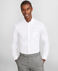 Brooks Brothers Men Soho Extra-Slim Fit Dress Shirt, Performance Non-Iron with COOLMAX®, Button-Down Collar Twill